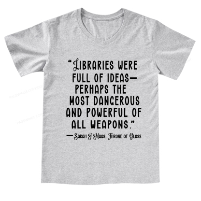 Pagewings Libraries Were Full Of Ideas V-neck T-shirt