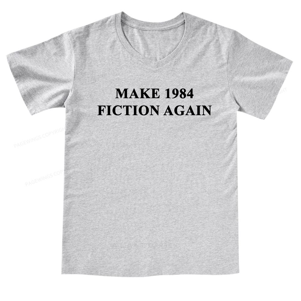 Pagewings Make 1984  Fiction Again V-neck T-shirt