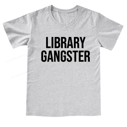 Pagewings Library Gangster V-neck T-shirt