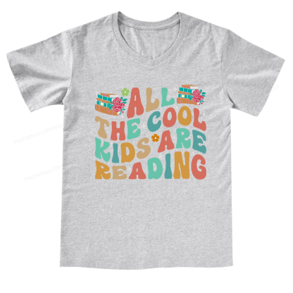 Pagewings All The Cool Kids Are Reading V-neck T-shirt