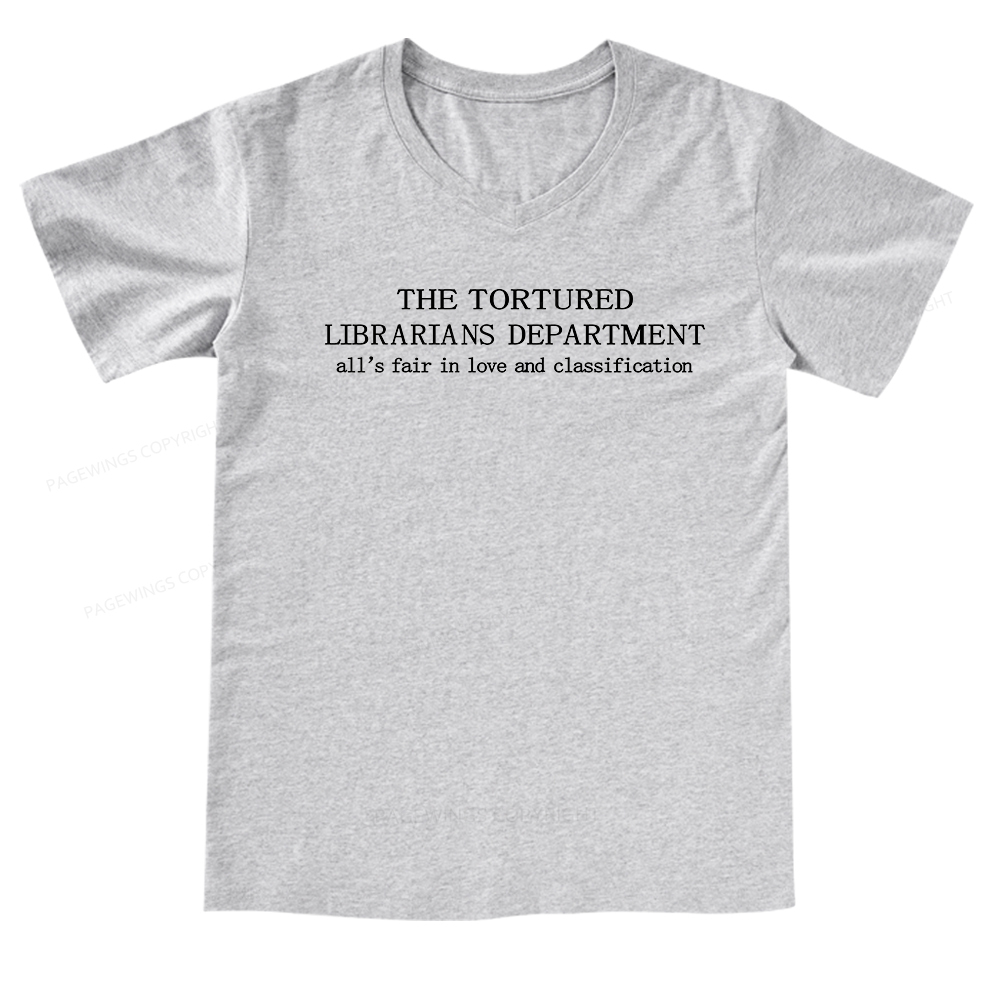 Pagewings The Tortured Librarians Departmen V-neck T-shirt