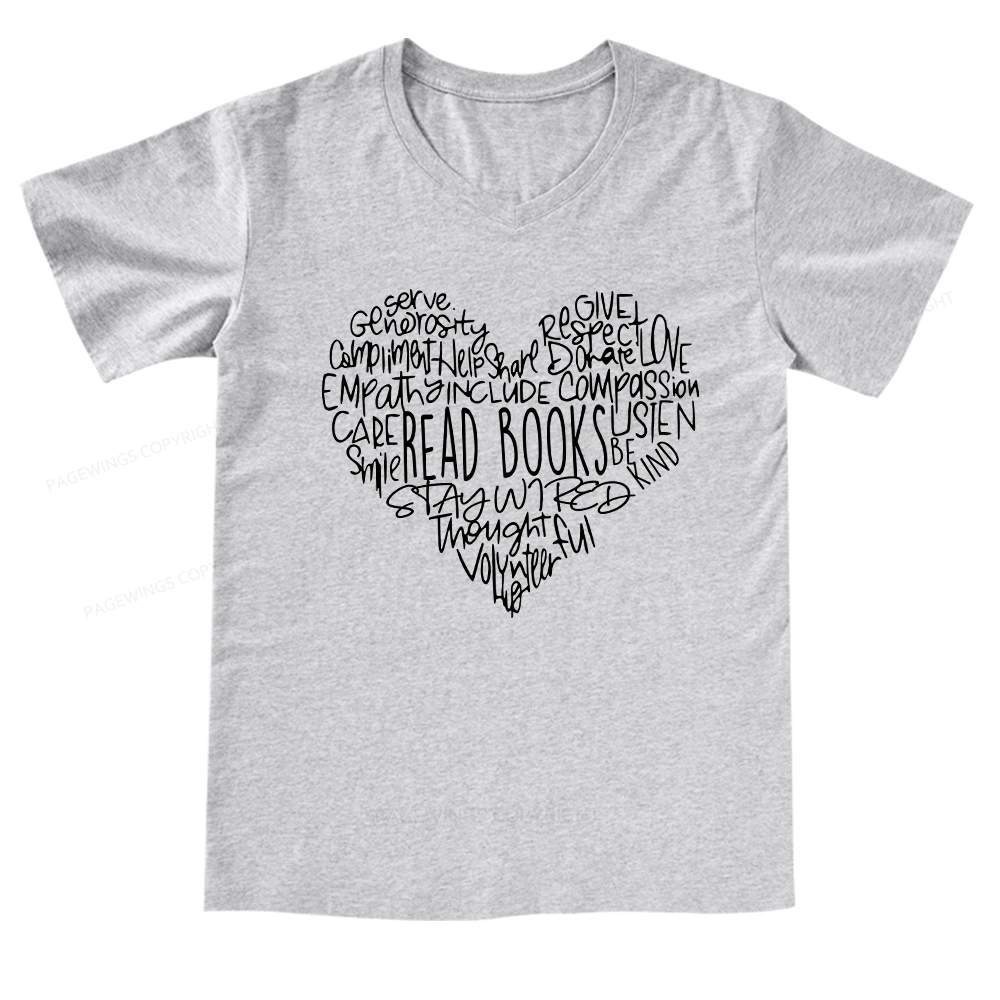 Pagewings Read Books V-neck T-shirt