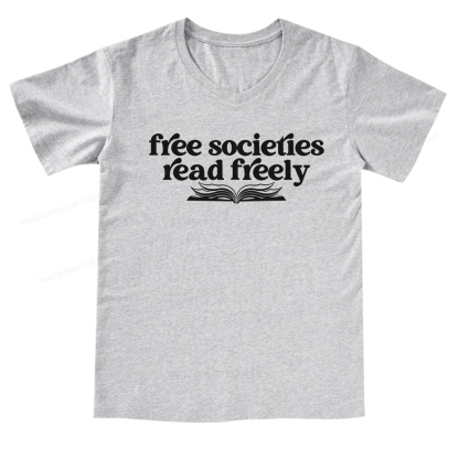Pagewings Stop Book Banning V-neck T-shirt