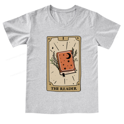 Pagewings The Reader Tarot Card V-neck T-shirt