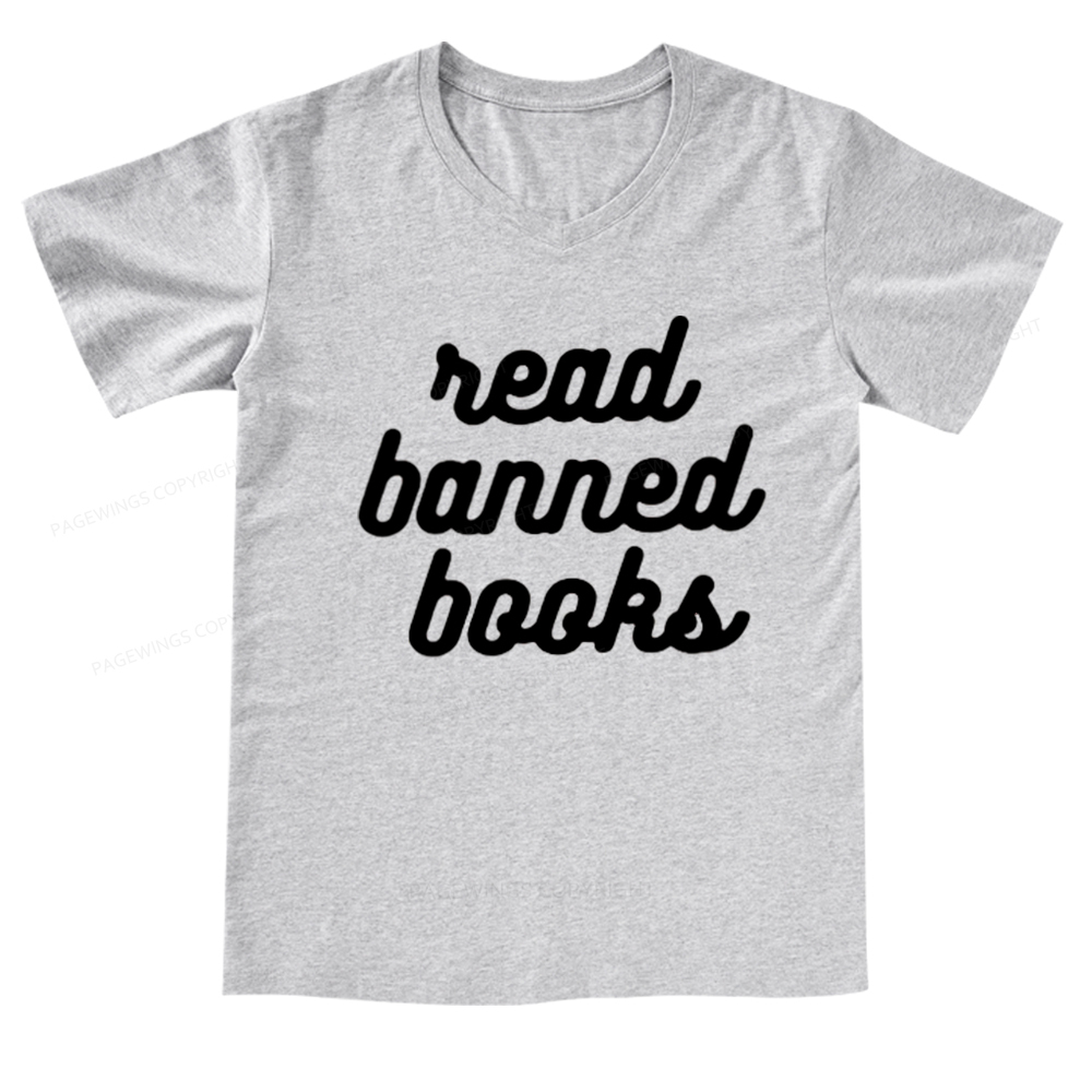 Pagewings Read Banned Books V-neck T-shirt