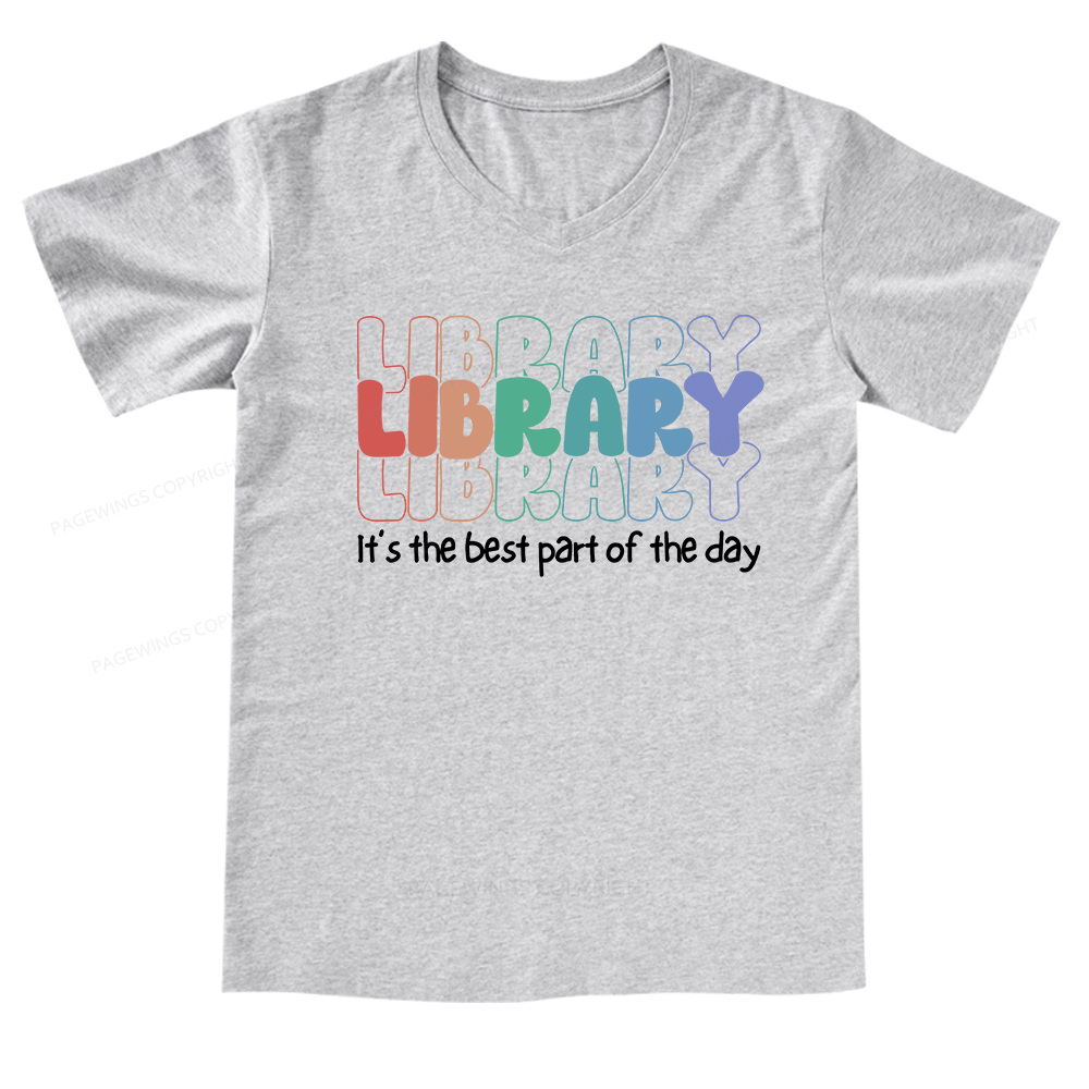 Pagewings School Librarian Shirt, Library Shirt V-neck T-shirt