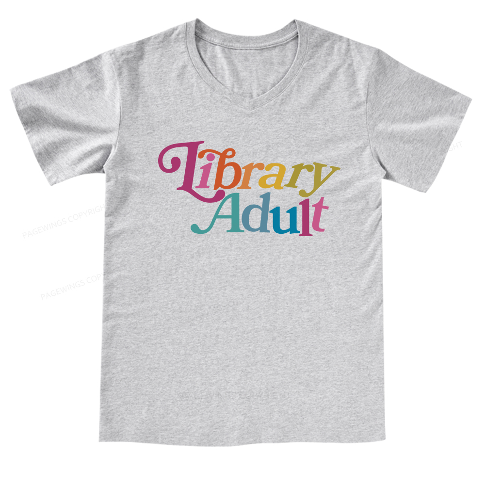 Pagewings Library Adult, Library Kid V-neck T-shirt