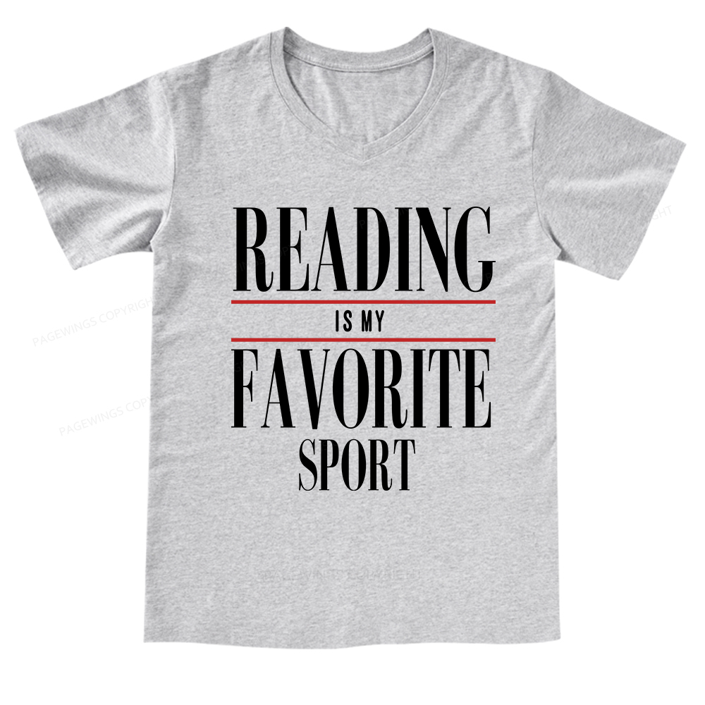 Pagewings Reading Is My Favorite Sport V-neck T-shirt