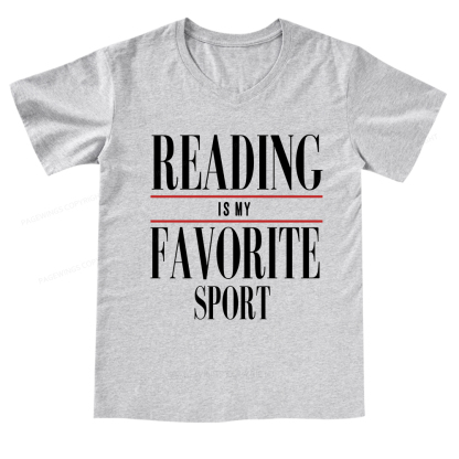 Pagewings Reading Is My Favorite Sport V-neck T-shirt