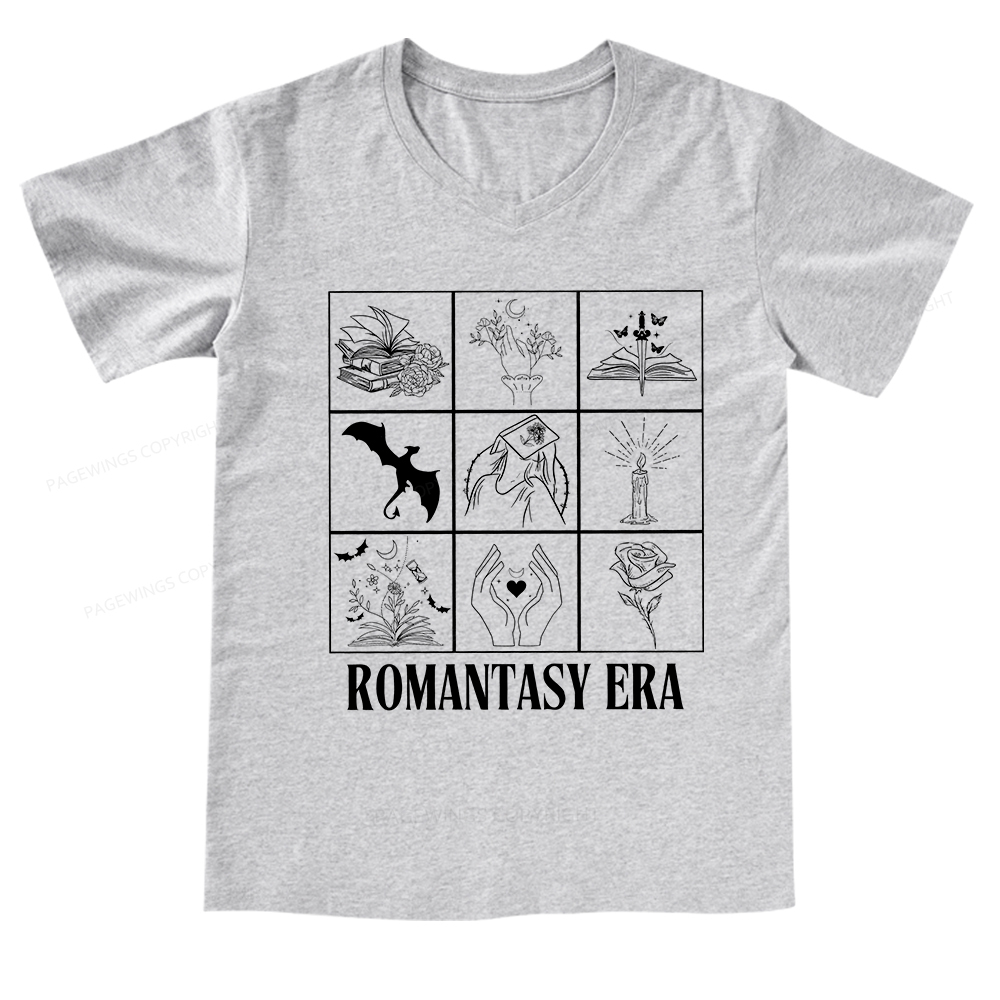 Pagewings Romantasy Era Book Shirt Comfort Colors V-neck T-shirt