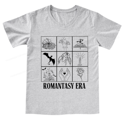 Pagewings Romantasy Era Book Shirt Comfort Colors V-neck T-shirt