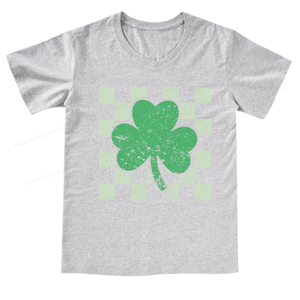 Pagewings St Patrick's Shirt, Shamrock Shirt V-neck T-shirt