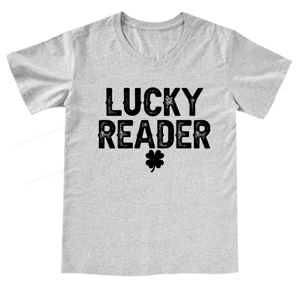Pagewings Lucky Reader V-neck T-shirt