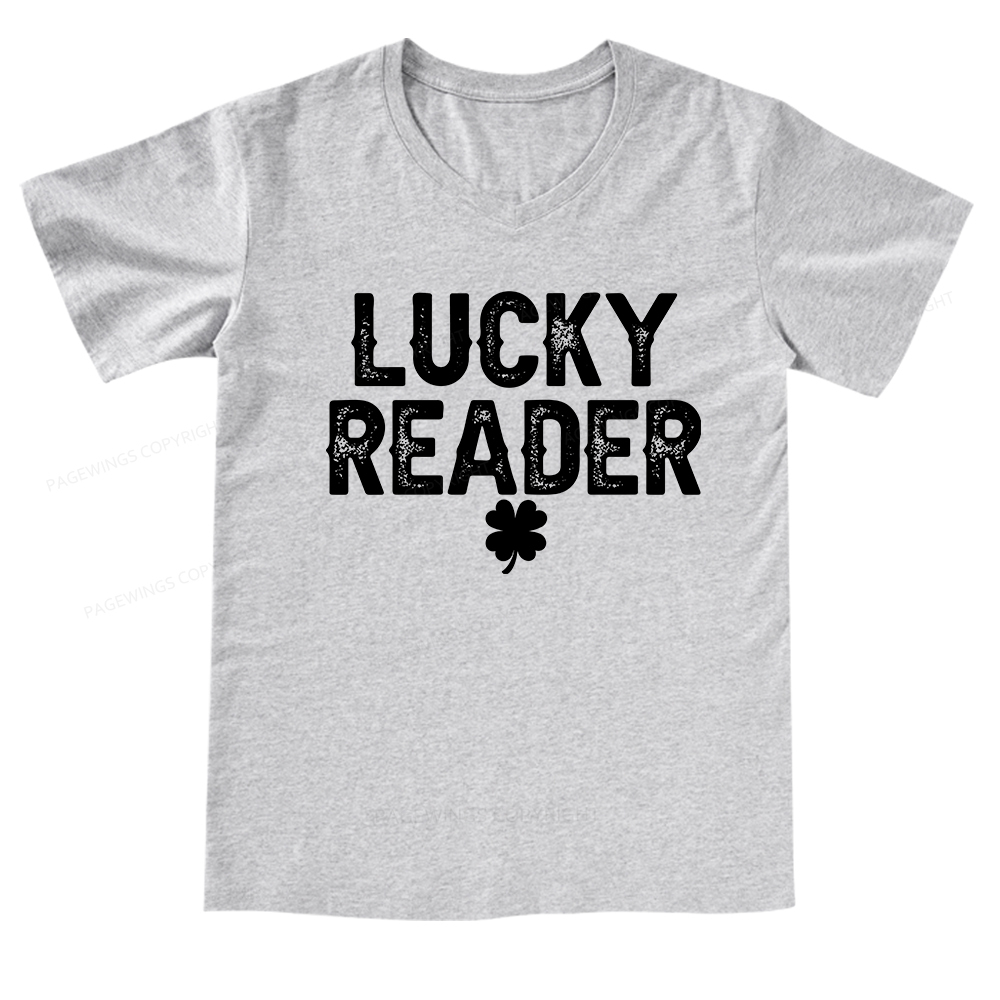 Pagewings Lucky Reader V-neck T-shirt