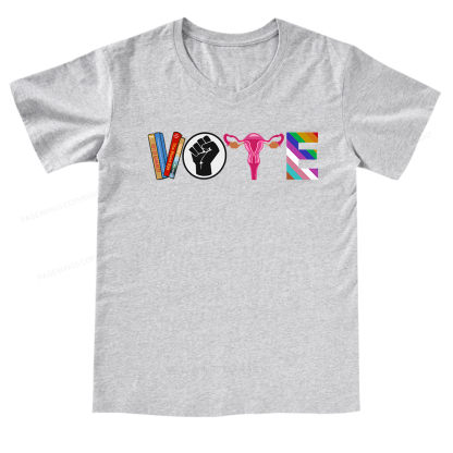 Pagewings VOTE Banned Books Tee V-neck T-shirt