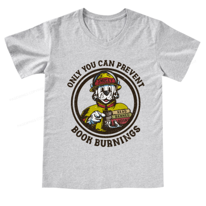 Pagewings Prevent Book Burnings  V-neck T-shirt