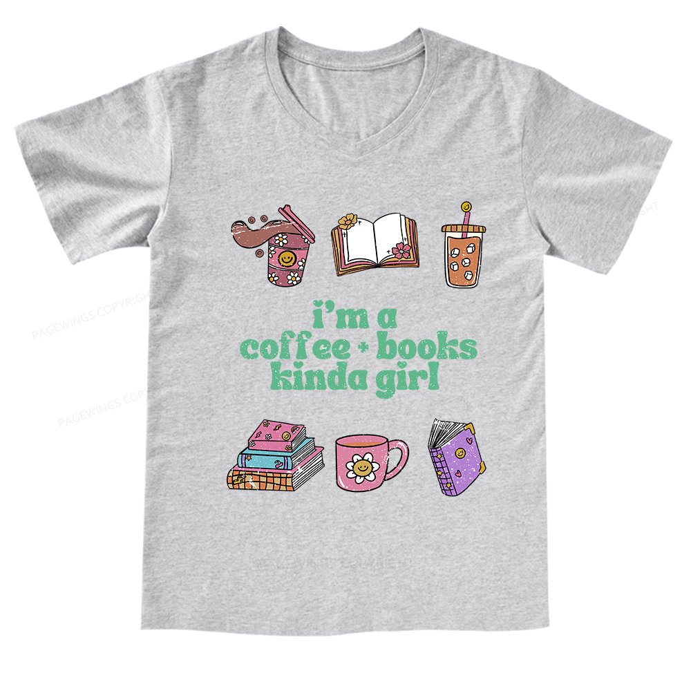 Pagewings I 'm A Coffee Books Kinda Girl V-neck T-shirt