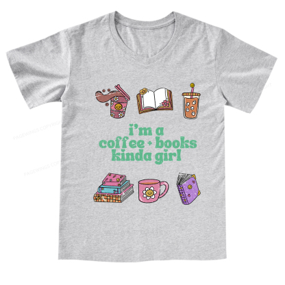 Pagewings I 'm A Coffee Books Kinda Girl V-neck T-shirt