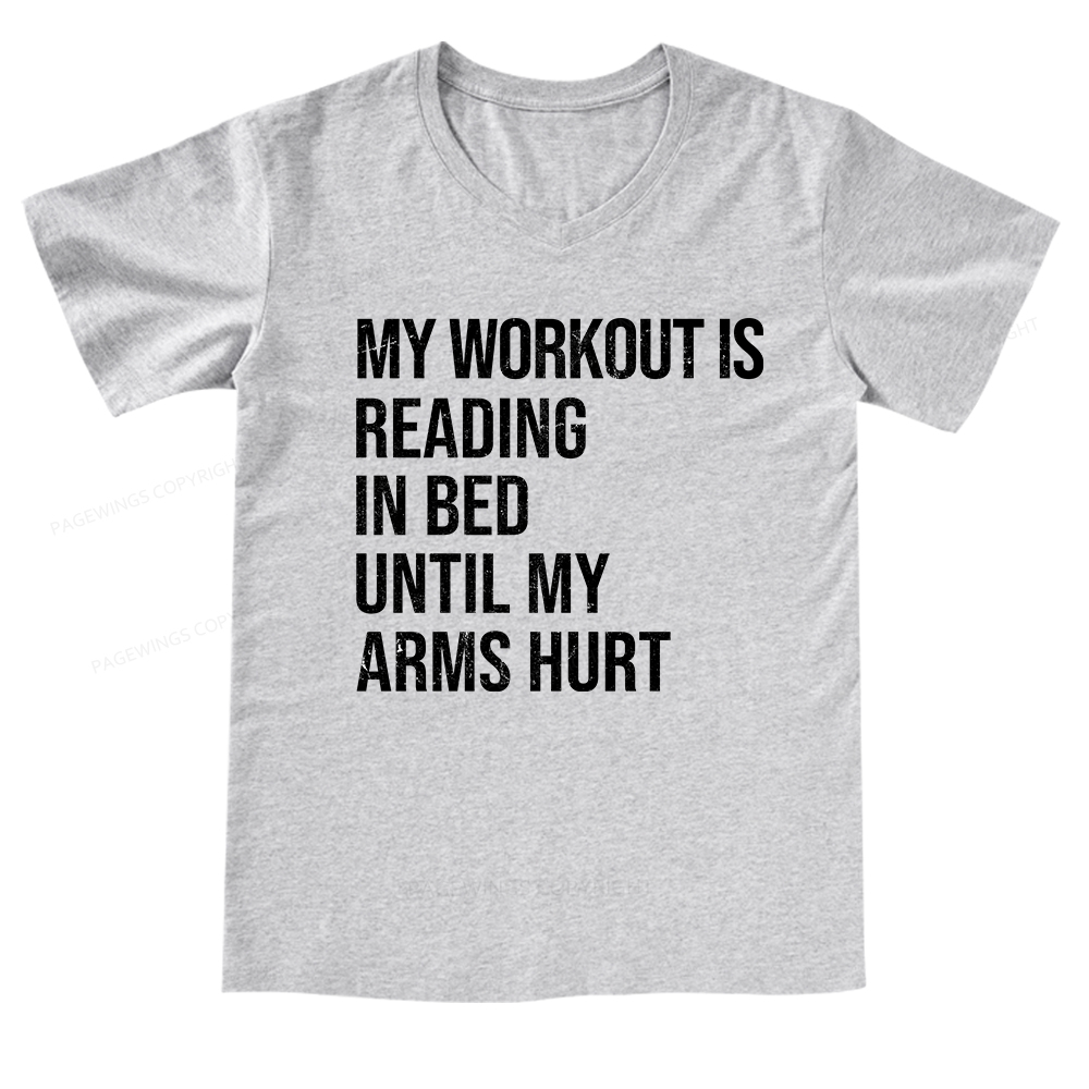 Pagewings My Workout Reading V-neck T-shirt
