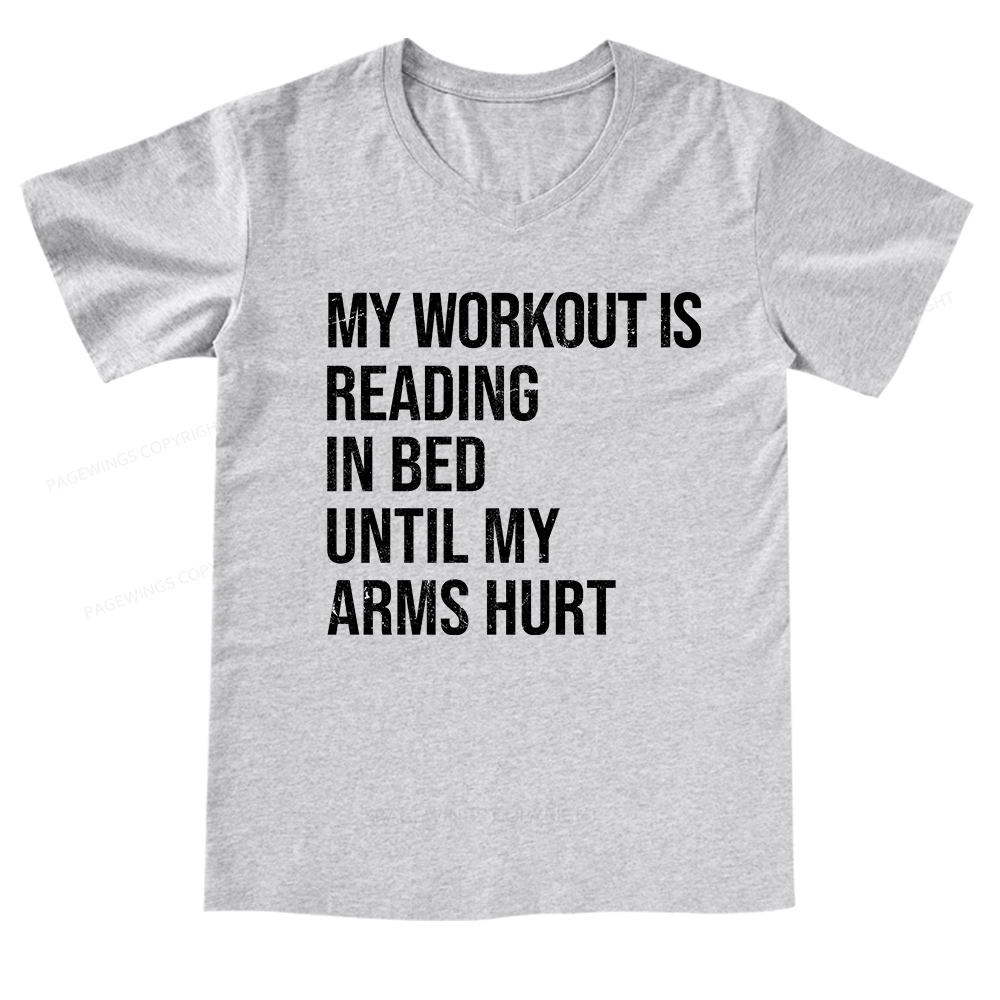 Pagewings My Workout Reading V-neck T-shirt
