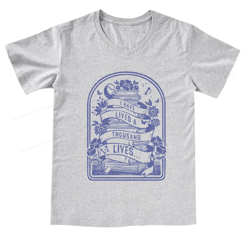 Pagewings Literature Shirt for Bibliophiles V-neck T-shirt