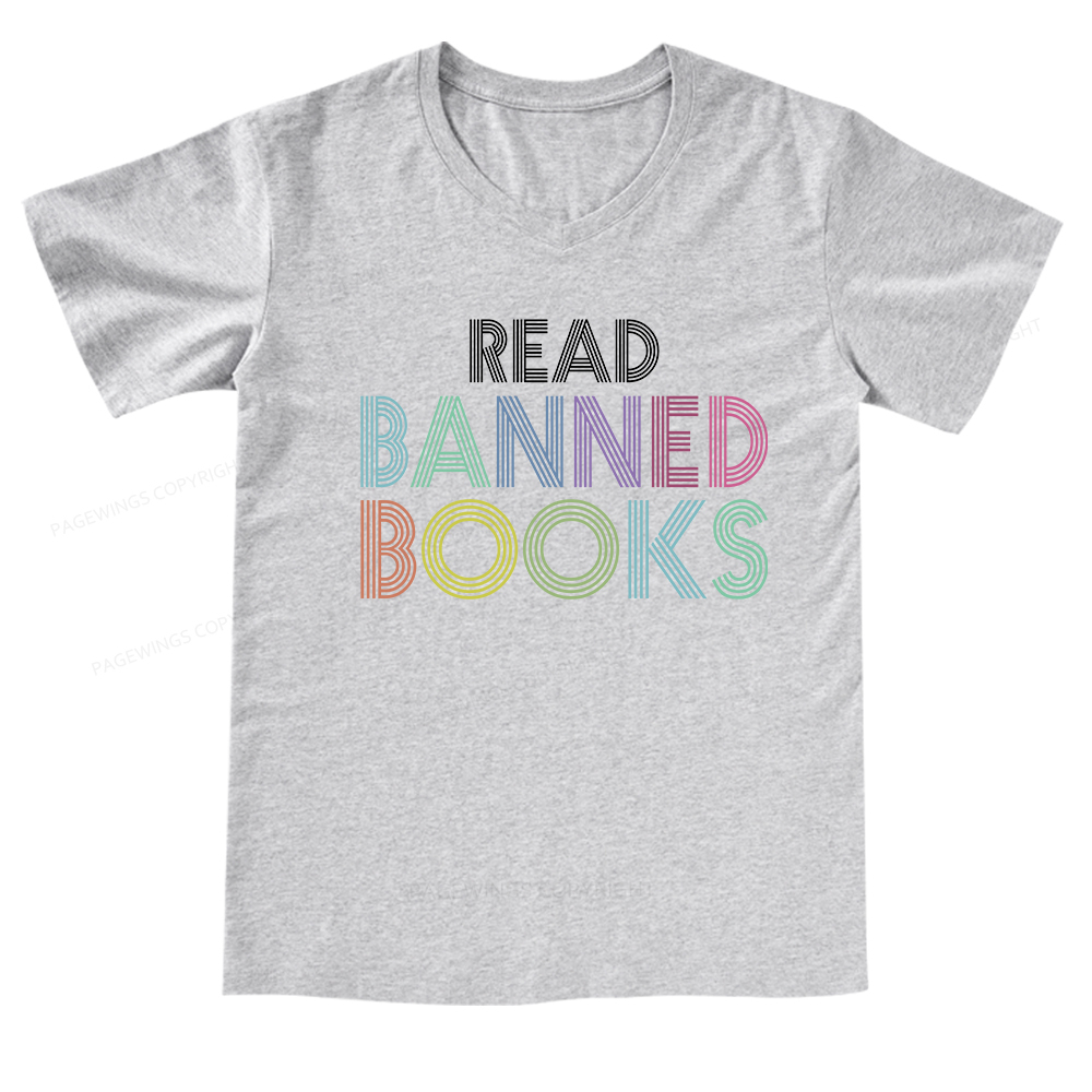 Pagewings Read Banned Books Shirt V-neck T-shirt