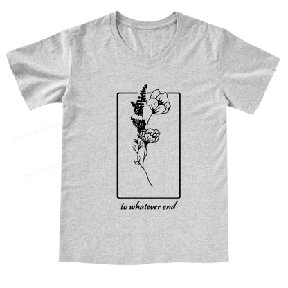 Pagewings Throne Of Glass Flower Aelin Quote V-neck T-shirt