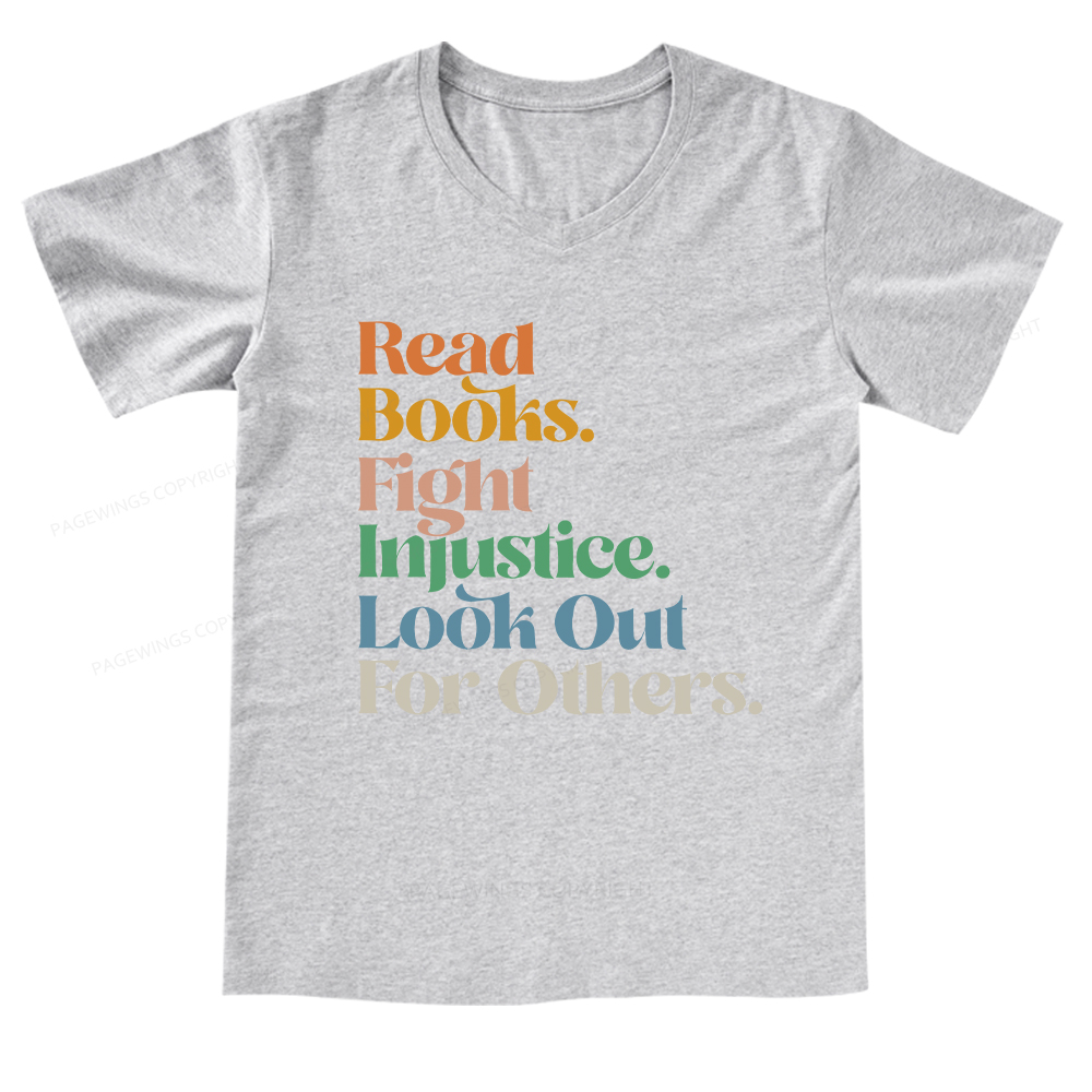 Pagewings Read Banned Books Social Justice Shirt  V-neck T-shirt