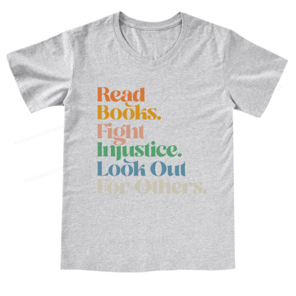 Pagewings Read Banned Books Social Justice Shirt  V-neck T-shirt
