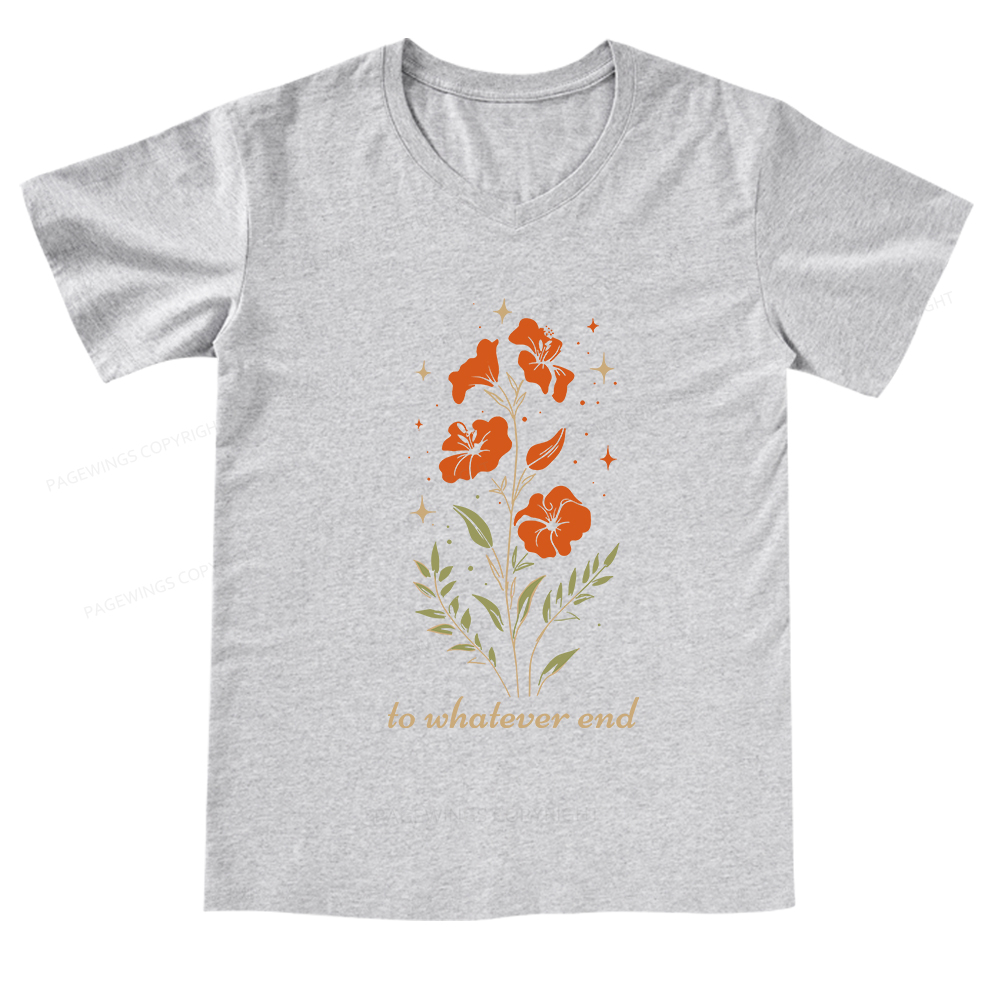 Pagewings Throne of Glass To Whatever End V-neck T-shirt