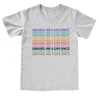 Pagewings Libraries Are For Everyone V-neck T-shirt