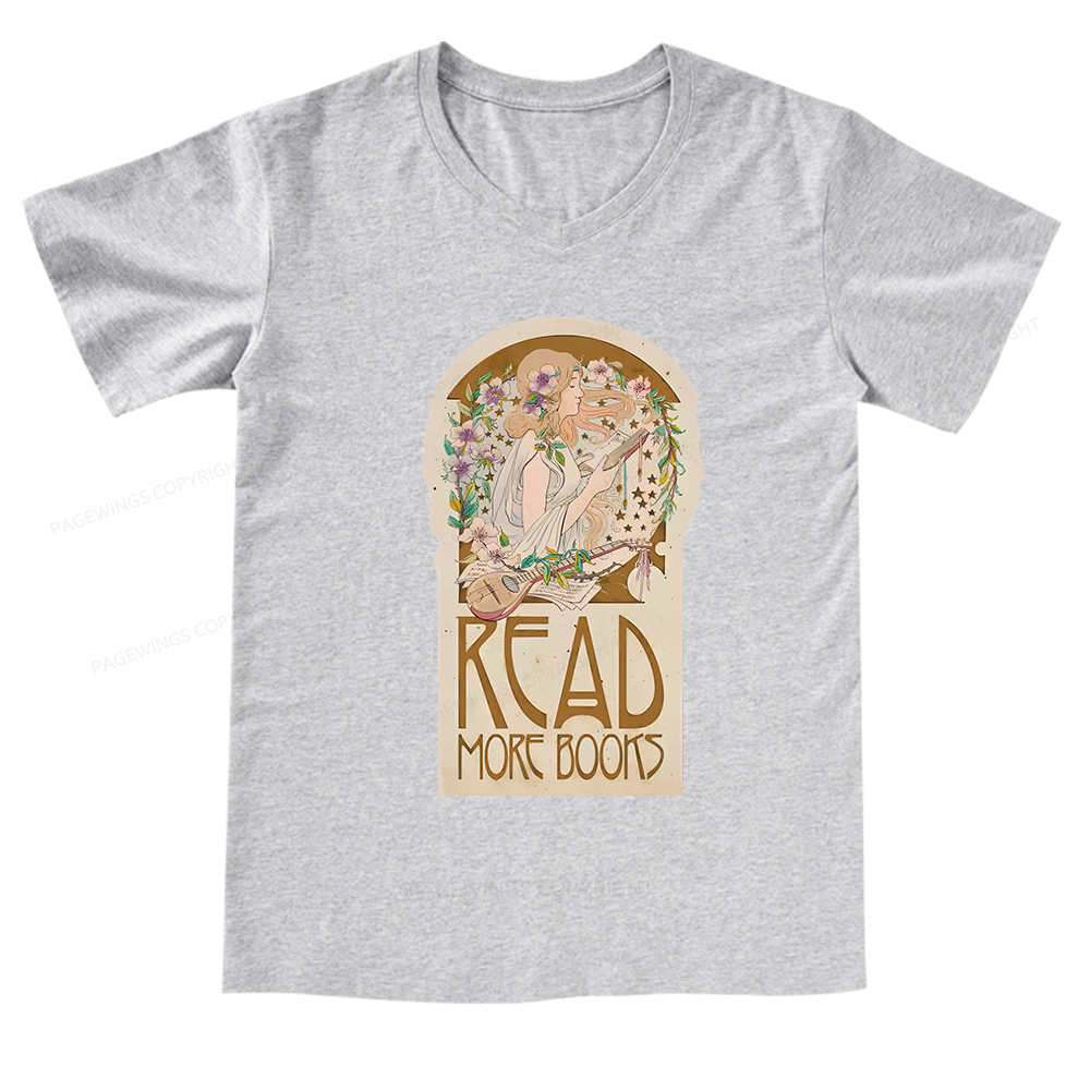 Pagewings Read More Books V-neck T-shirt