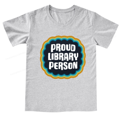 Pagewings Proud Library Person V-neck T-shirt