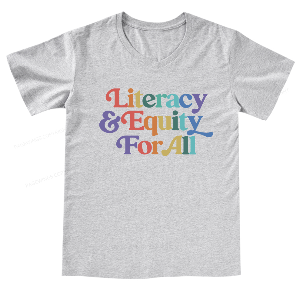 Pagewings Literacy & Equity For All V-neck T-shirt