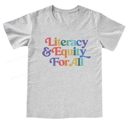 Pagewings Literacy & Equity For All V-neck T-shirt