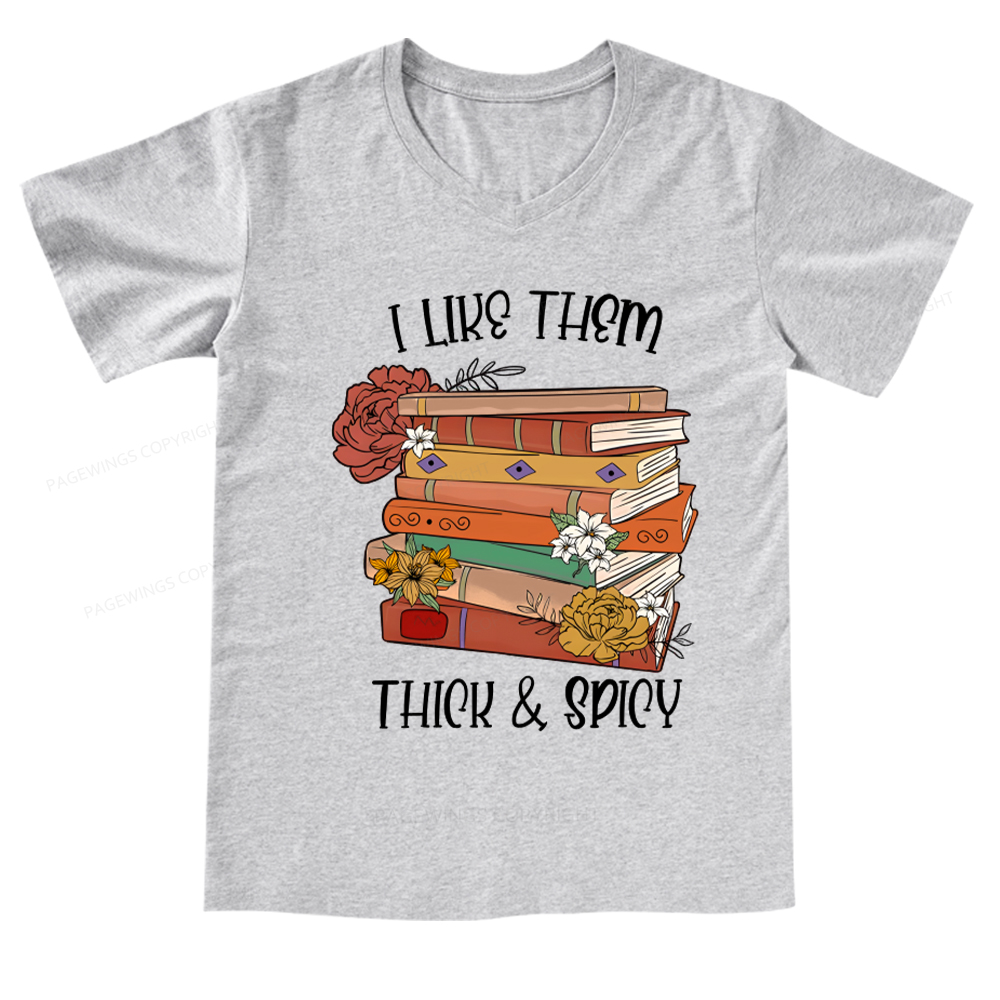 Pagewings Spicy Books Shirt, Spicy Reader V-neck T-shirt