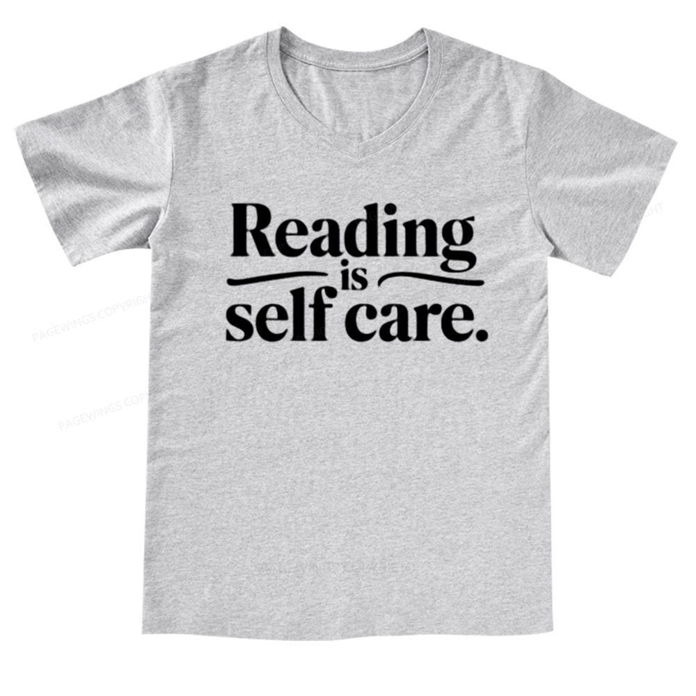 Pagewings Reading Self Care V-neck T-shirt