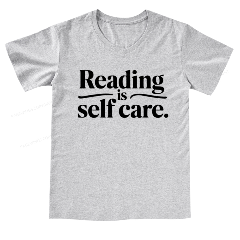 Pagewings Reading Self Care V-neck T-shirt