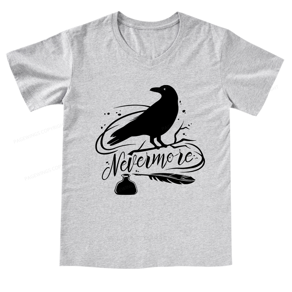 Pagewings Edgar Allen Poe tee V-neck T-shirt