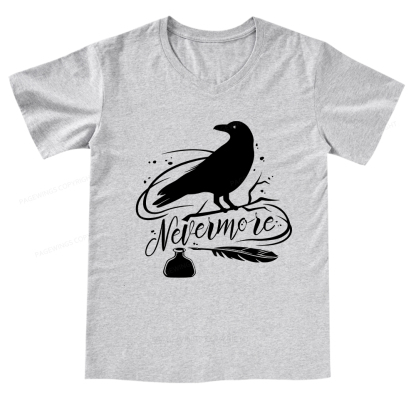 Pagewings Edgar Allen Poe tee V-neck T-shirt