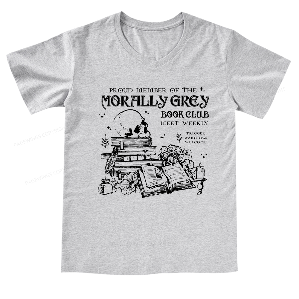 Pagewings Morally Grey Book Club V-neck T-shirt