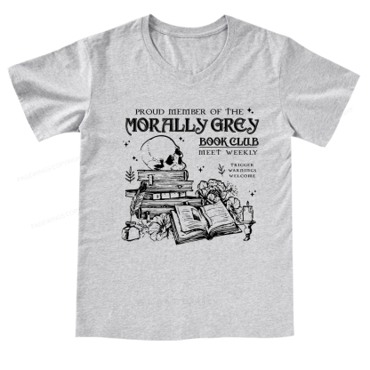Pagewings Morally Grey Book Club V-neck T-shirt