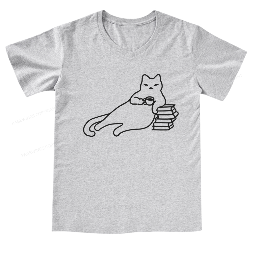 Pagewings Book Lover Shirt For Women V-neck T-shirt