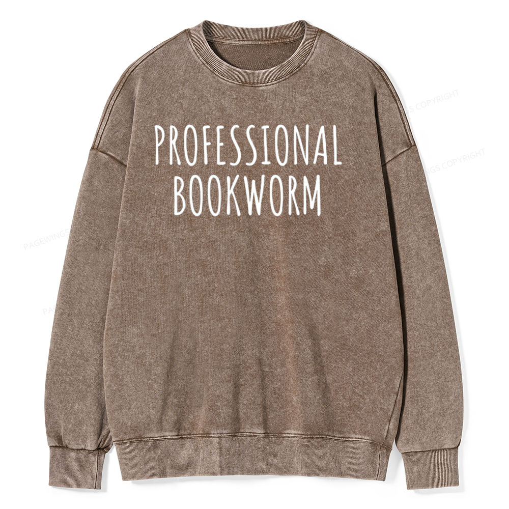 Pagewings English Teacher Shirt Book Lover Shirt Unisex Washed Sweatshirt