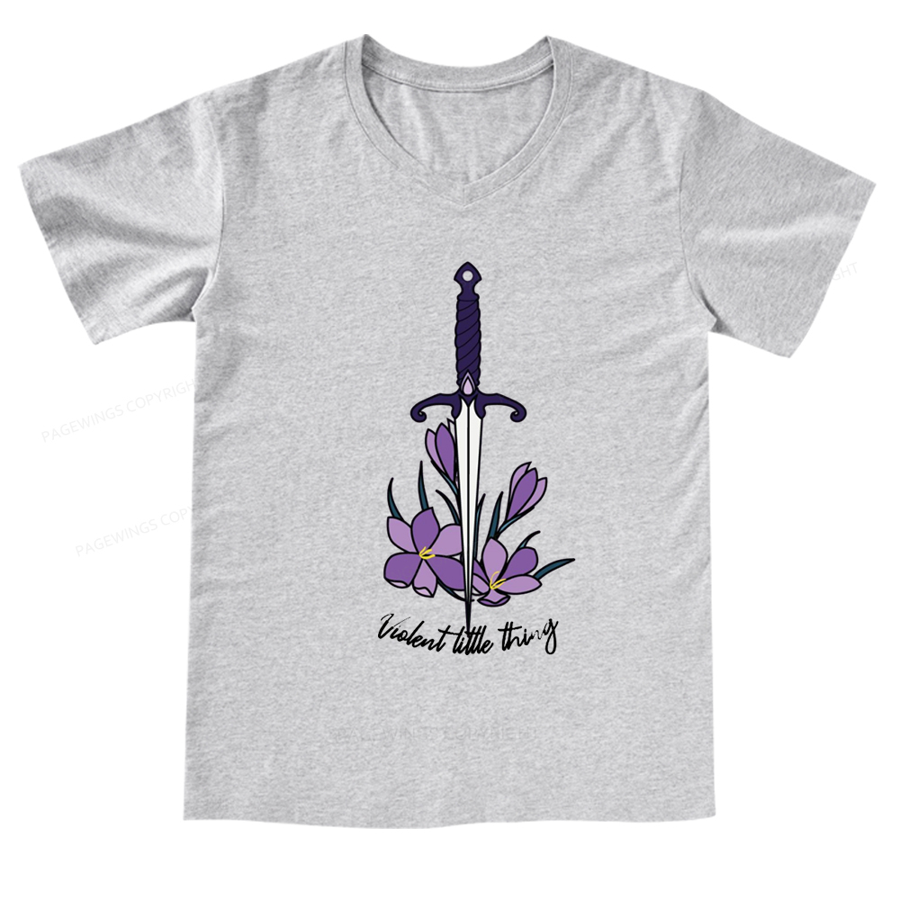 Pagewings ‘’Violent Little Thing" Fourth Wing MC Classic T-Shirt V-nec