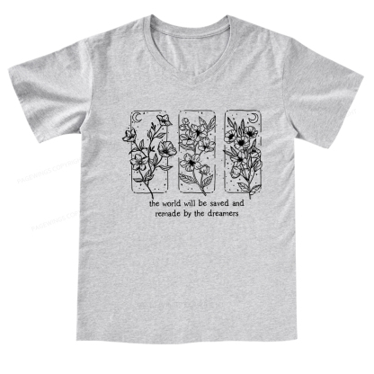 Pagewings The World Will Be Saved And Remade By The Dreamers V-neck T-shirt