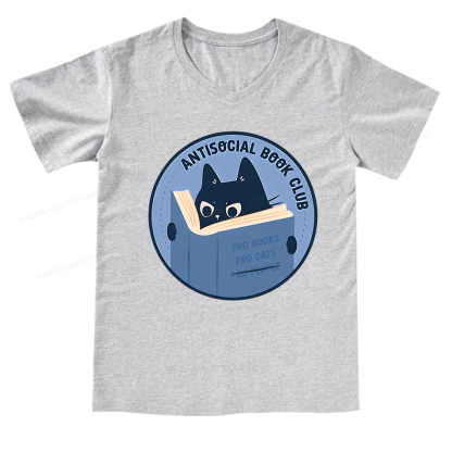 Pagewings Anitisocial Book Club T-Shirt V-neck T-shirt