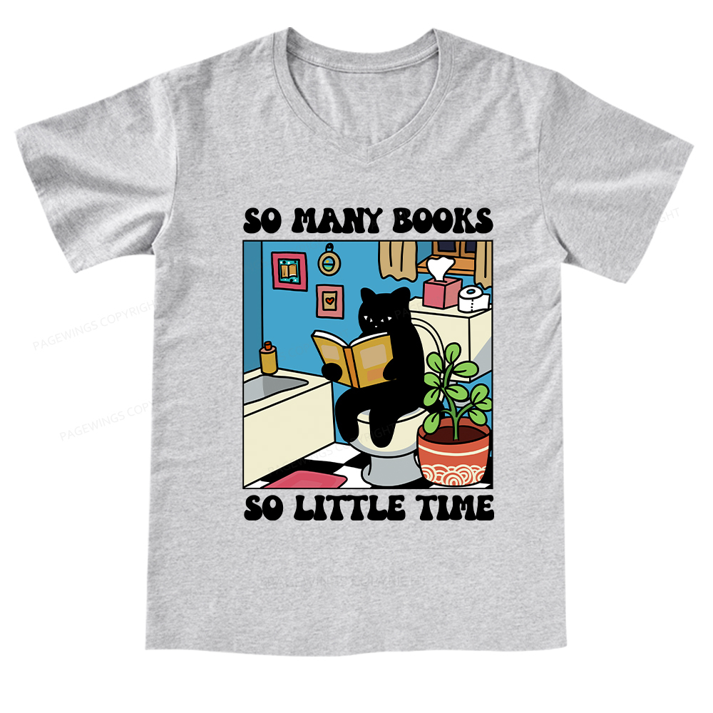 Pagewings So Many Books So Little Time-neck T-shirt