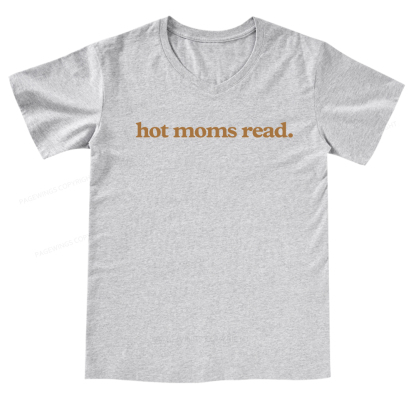 Pagewing Hot Moms Read V-neck T-shirt