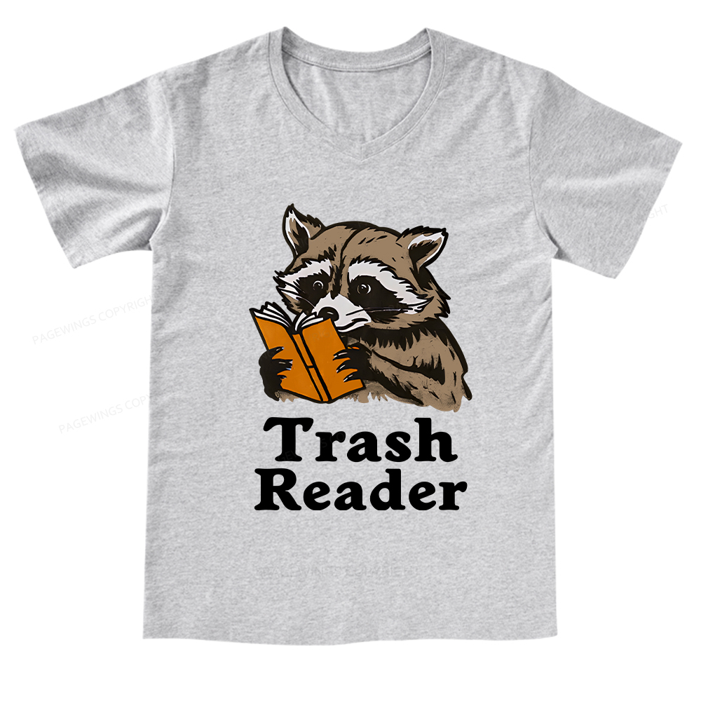 Pagewings Trash Reader V-neck T-shirt